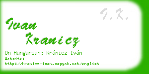 ivan kranicz business card